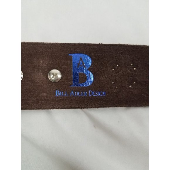 Bill Adler Design Women\'s Sz. L Brown & Bronze Leather Studded Western Belt NWT main image 5